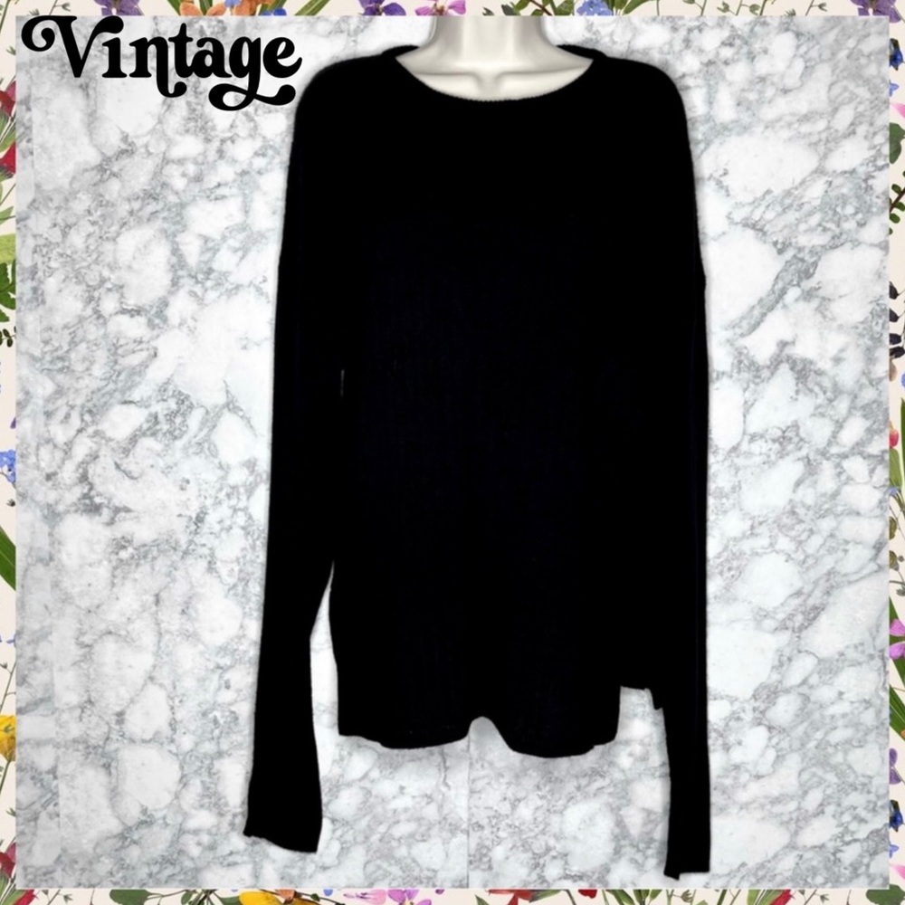 Sag Harbor Women’s 90s Oversized Black Rib Knit Sweater Size M - Picture 7 of 7